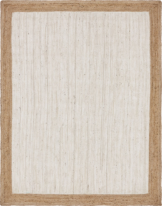 Woven Seaside Jute Collection Area Rug - Nantucket Rectangle White Main