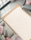 Woven Seaside Jute Collection Area Rug - Nantucket Rectangle White  lifestyle 54