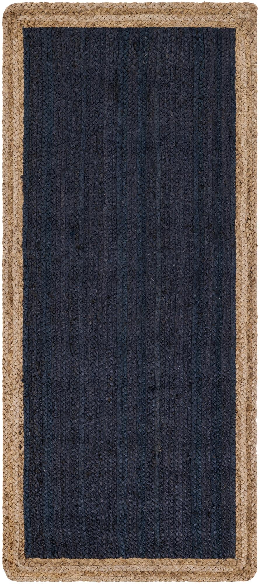 Woven Seaside Jute Collection Area Rug - Nantucket Runner Navy Blue  lifestyle 76