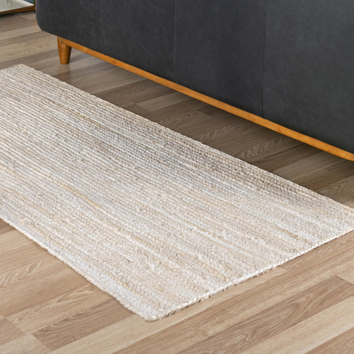 Woven Seaside Jute Collection Area Rug - Savannah (White) Runner White  lifestyle 125