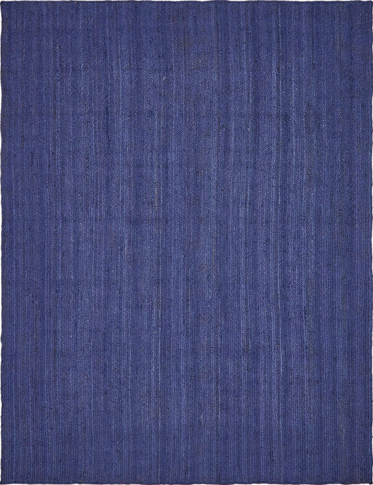 Woven Seaside Jute Collection Area Rug - Savannah (Navy Blue) Rectangle Navy Blue Main