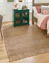 Coastal Weave Jute Collection Area Rug - Seashore Rectangle Natural  lifestyle 6