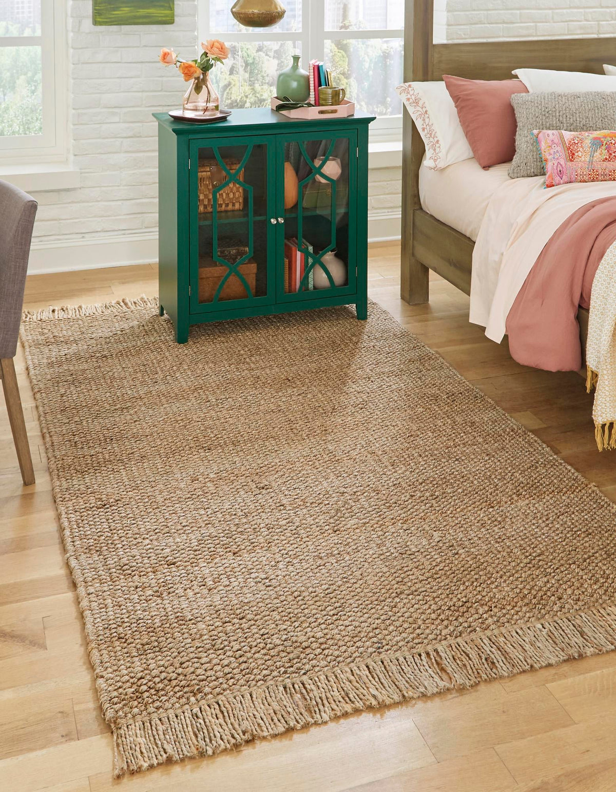 Coastal Weave Jute Collection Area Rug - Seashore Rectangle Natural  lifestyle 6