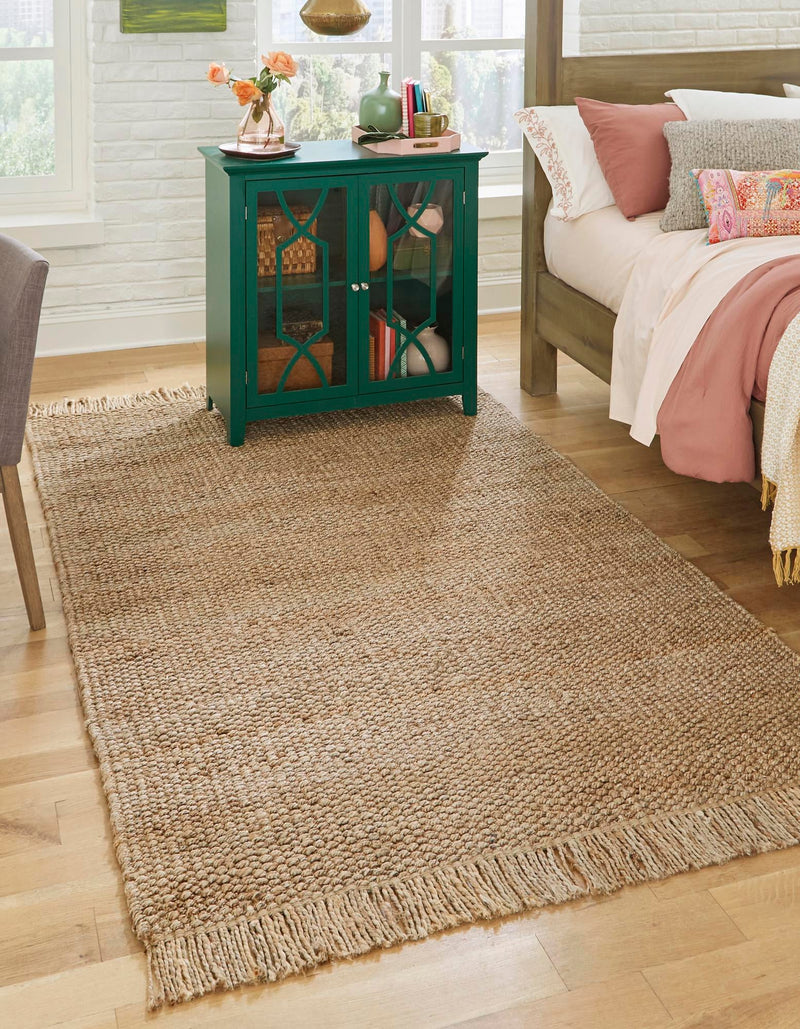 Coastal Weave Jute Collection Area Rug - Seashore Rectangle Natural  lifestyle 6