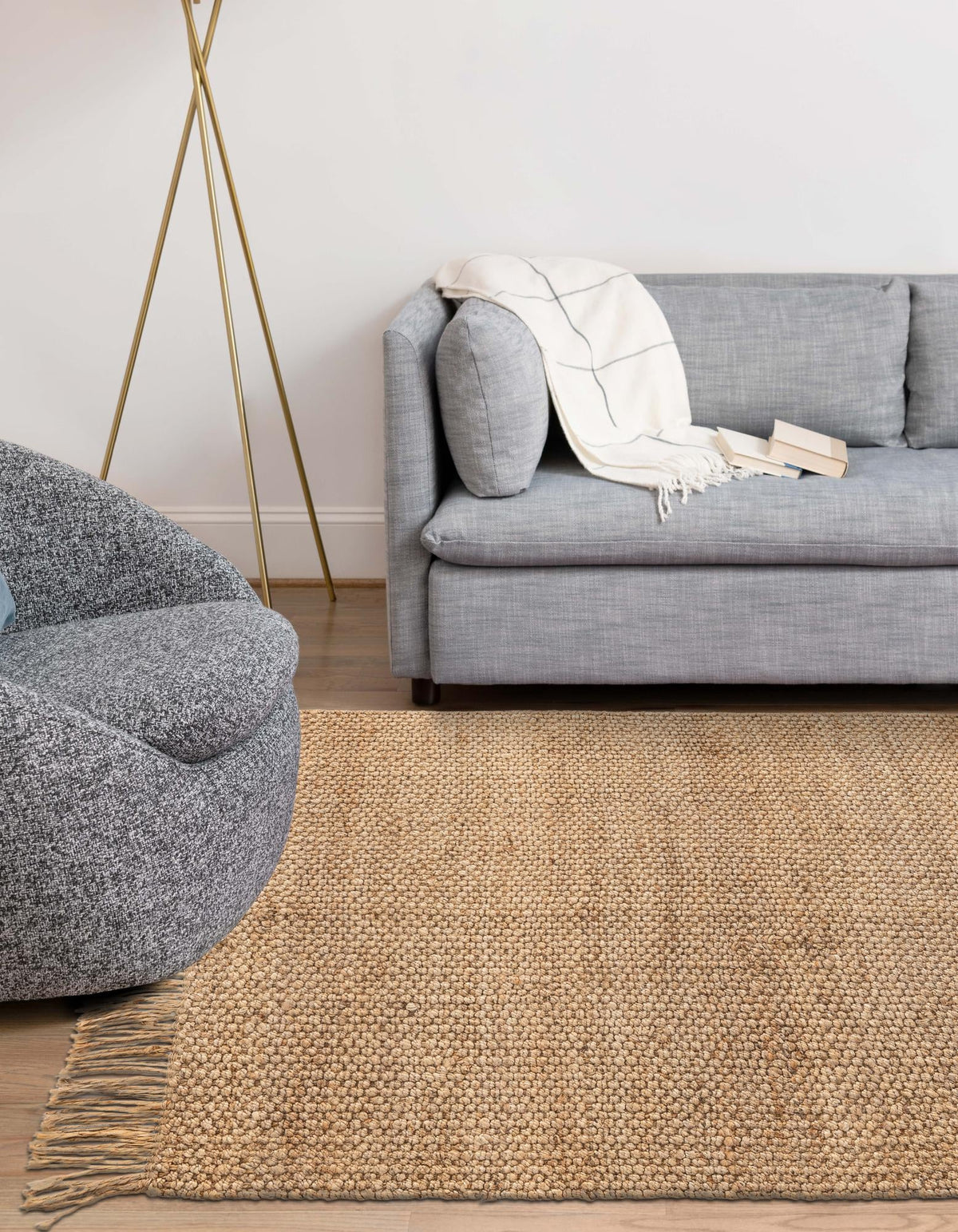 Coastal Weave Jute Collection Area Rug - Seashore Rectangle Natural  lifestyle 9
