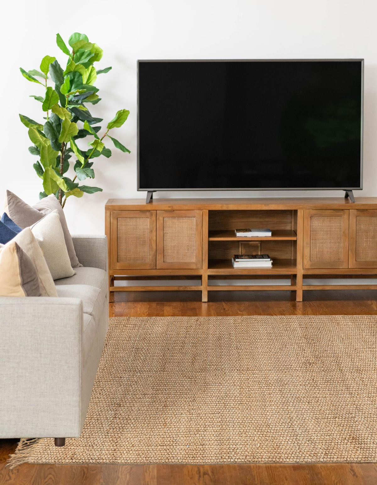 Coastal Weave Jute Collection Area Rug - Seashore Rectangle Natural  lifestyle 15