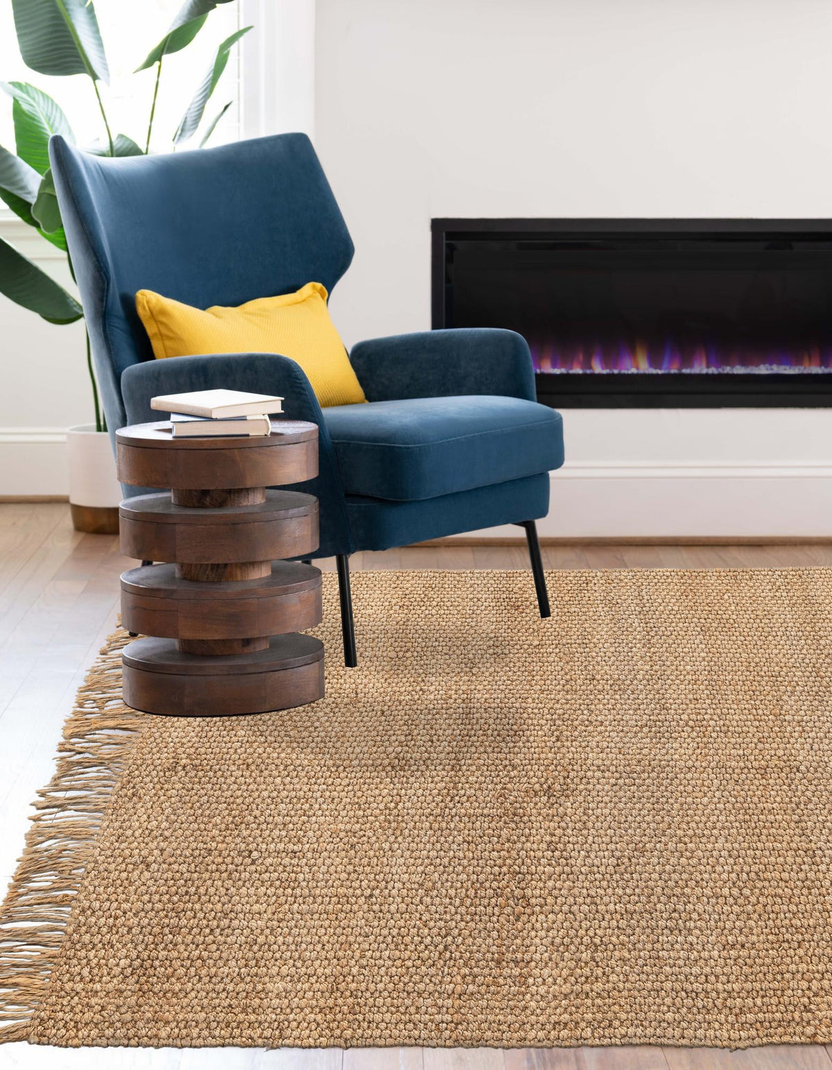 Coastal Weave Jute Collection Area Rug - Seashore Rectangle Natural  lifestyle 18