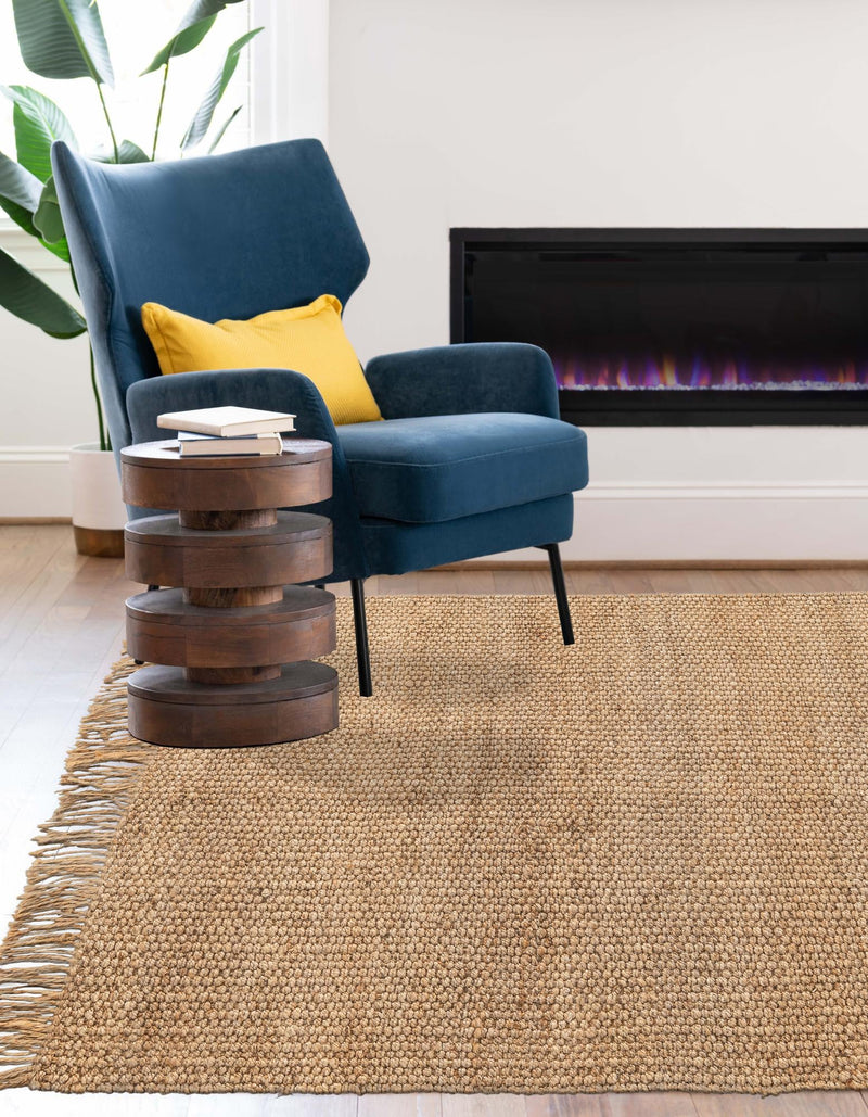 Coastal Weave Jute Collection Area Rug - Seashore Rectangle Natural  lifestyle 18
