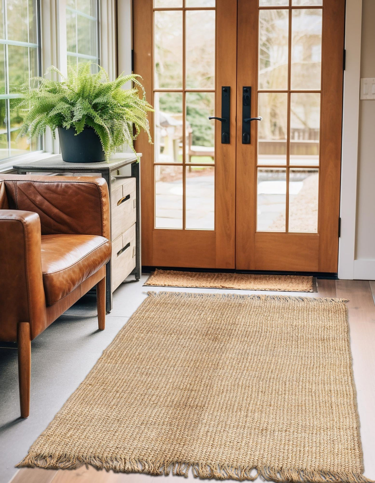 Coastal Weave Jute Collection Area Rug - Seashore Rectangle Natural  lifestyle 21