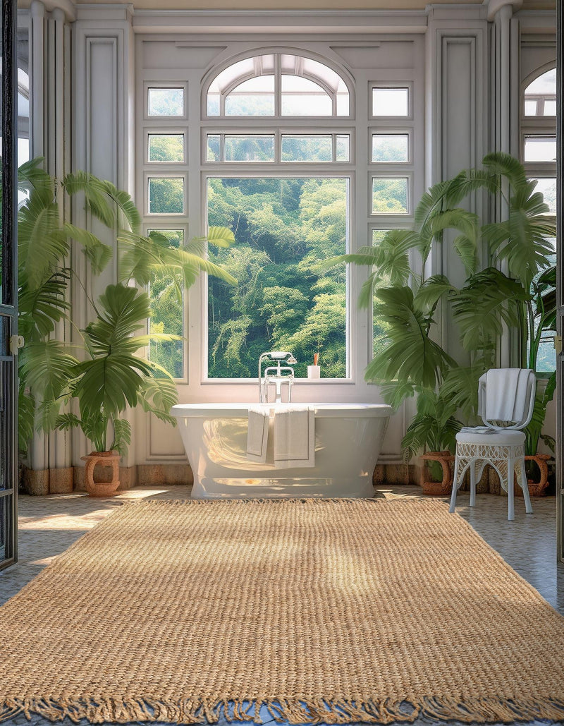 Coastal Weave Jute Collection Area Rug - Seashore Rectangle Natural  lifestyle 24