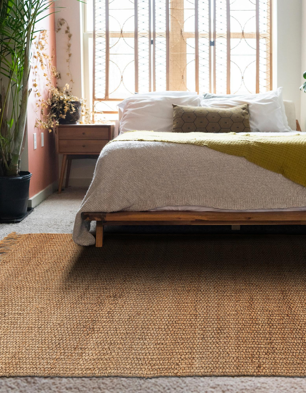 Coastal Weave Jute Collection Area Rug - Seashore Rectangle Natural  lifestyle 27