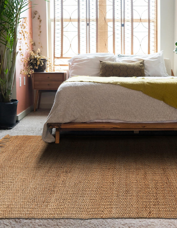 Coastal Weave Jute Collection Area Rug - Seashore Rectangle Natural  lifestyle 27