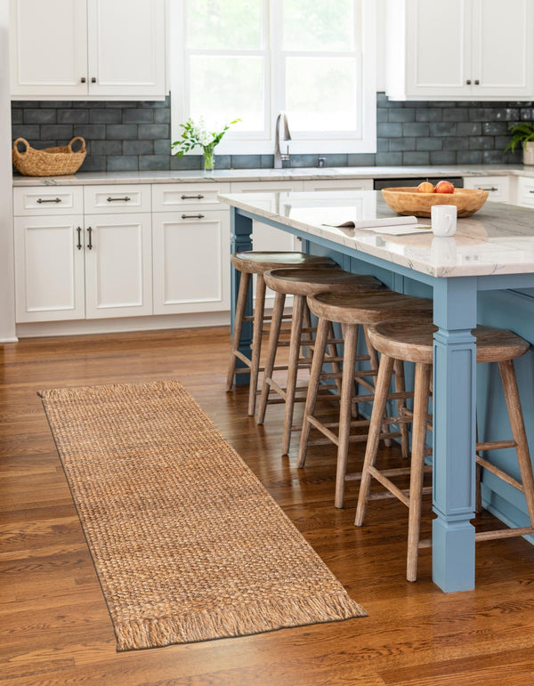 Coastal Weave Jute Collection Area Rug - Seashore Runner Natural  lifestyle 109