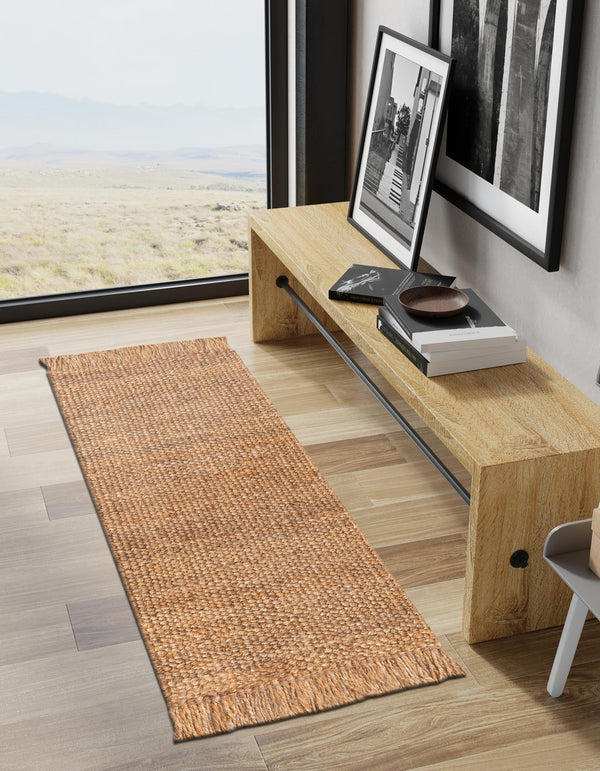 Coastal Weave Jute Collection Area Rug - Seashore Runner Natural  lifestyle 121