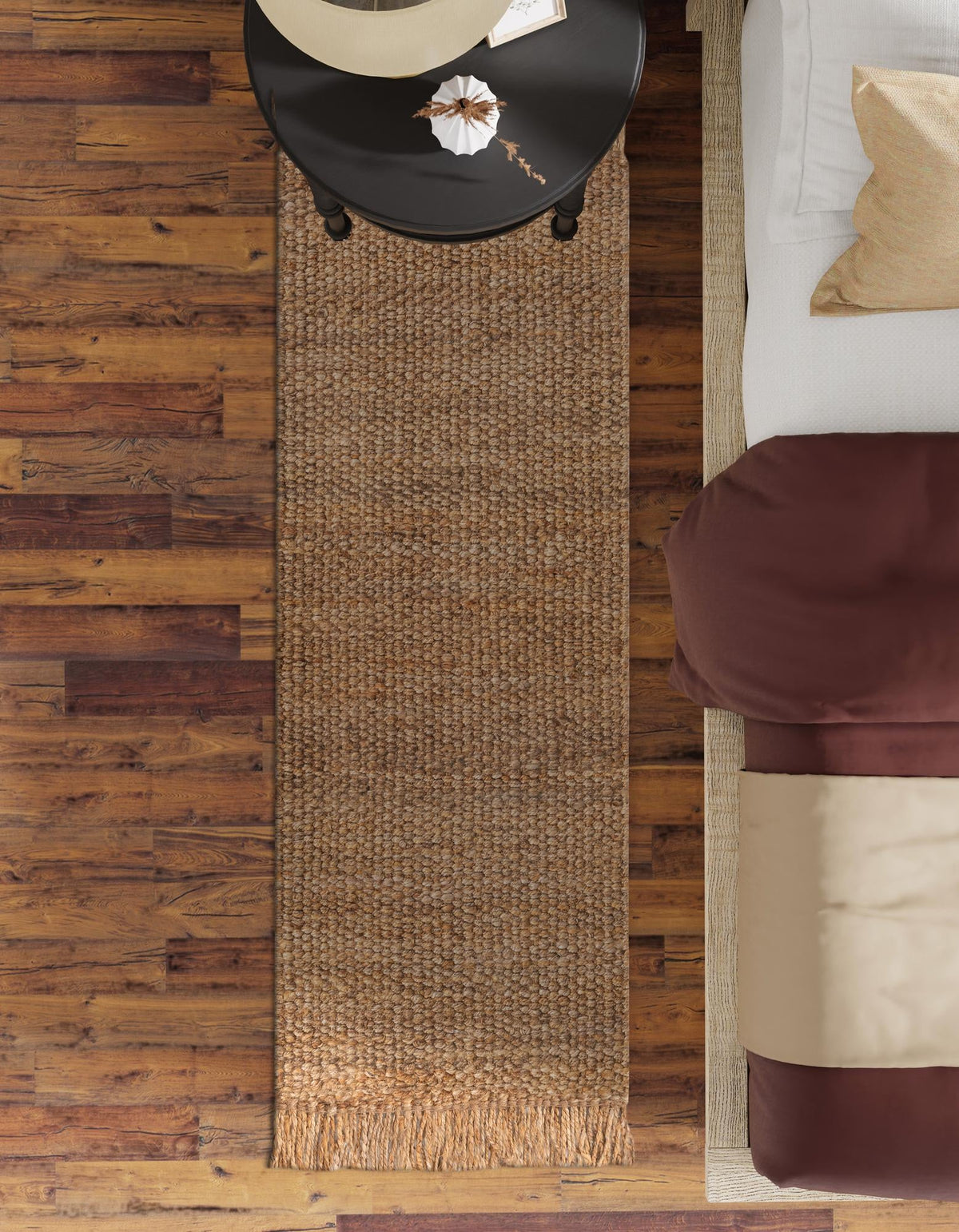 Coastal Weave Jute Collection Area Rug - Seashore Runner Natural  lifestyle 133