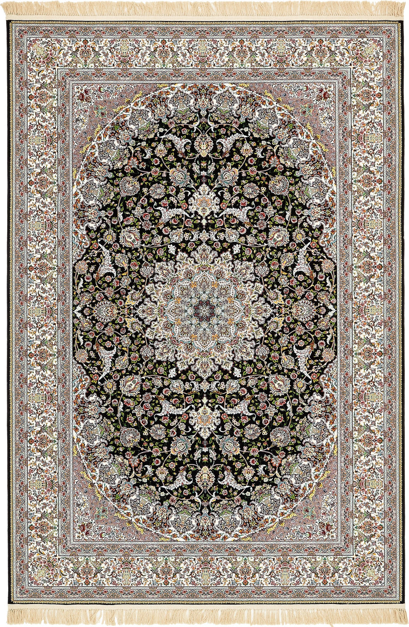 Imperial Manor Collection Area Rug -  Fontainebleau Rectangle Black  lifestyle 3