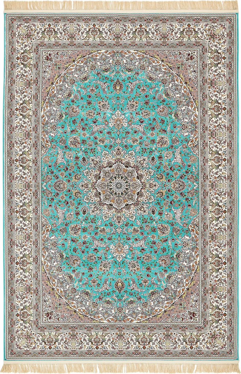 Imperial Manor Collection Area Rug -  Fontainebleau Rectangle Turquoise  lifestyle 3