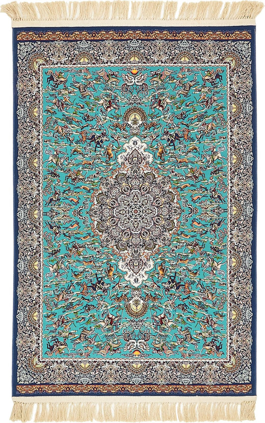 Imperial Manor Collection Area Rug -  Potsdam Rectangle Turquoise  lifestyle 2