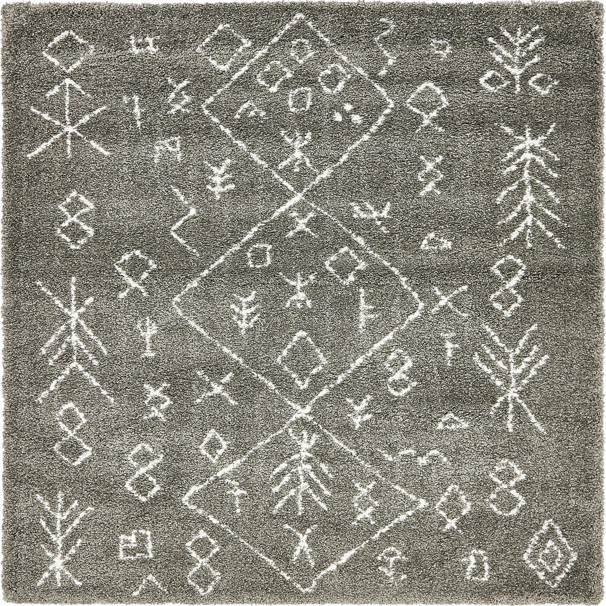 Casablanca Comfort Collection Area Rug - Sahara Square Gray  lifestyle 80
