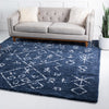 Casablanca Comfort Collection Area Rug - Sahara Square Navy Blue  lifestyle 43