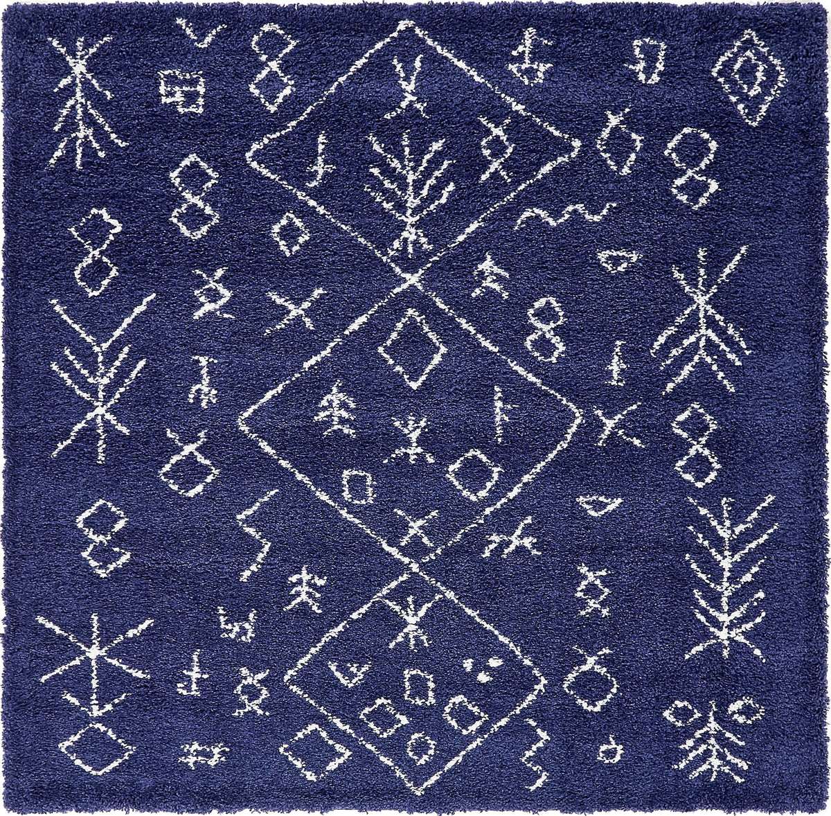 Casablanca Comfort Collection Area Rug - Sahara Square Navy Blue  lifestyle 85