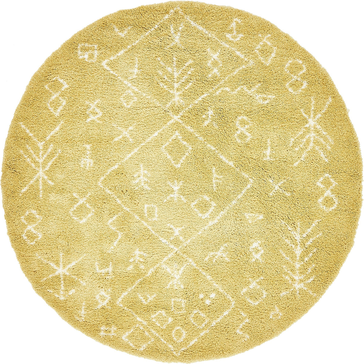 Casablanca Comfort Collection Area Rug - Sahara Round Yellow  lifestyle 87