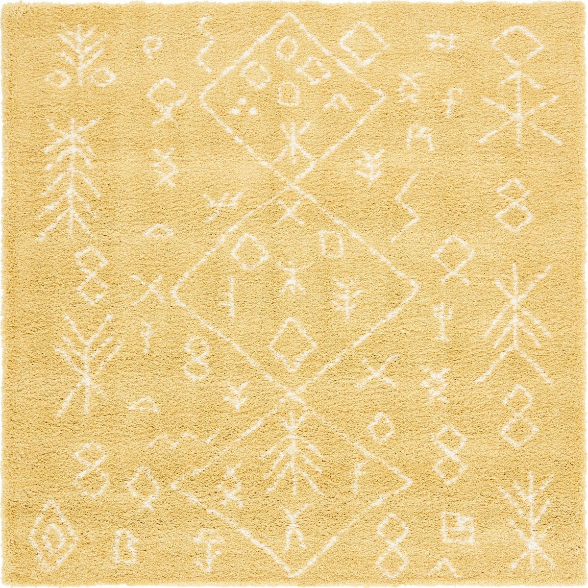 Casablanca Comfort Collection Area Rug - Sahara Square Yellow  lifestyle 23