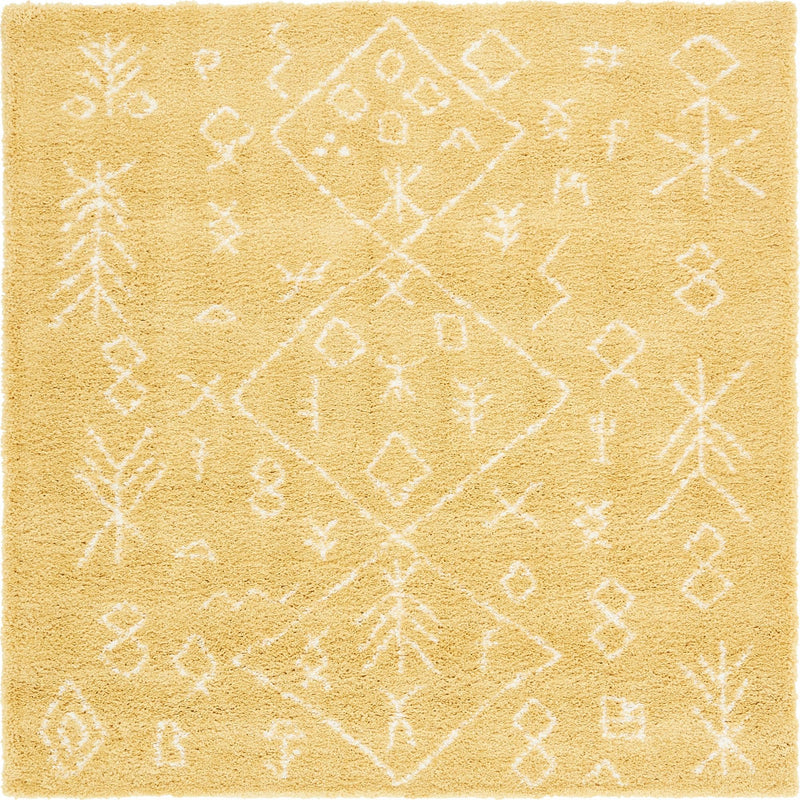 Casablanca Comfort Collection Area Rug - Sahara Square Yellow  lifestyle 23