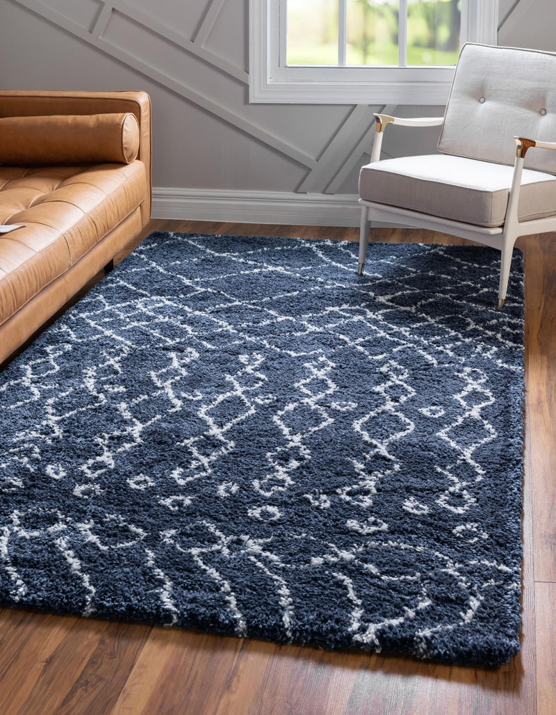 Casablanca Comfort Collection Area Rug -  Fez Rectangle Navy Blue  lifestyle 6