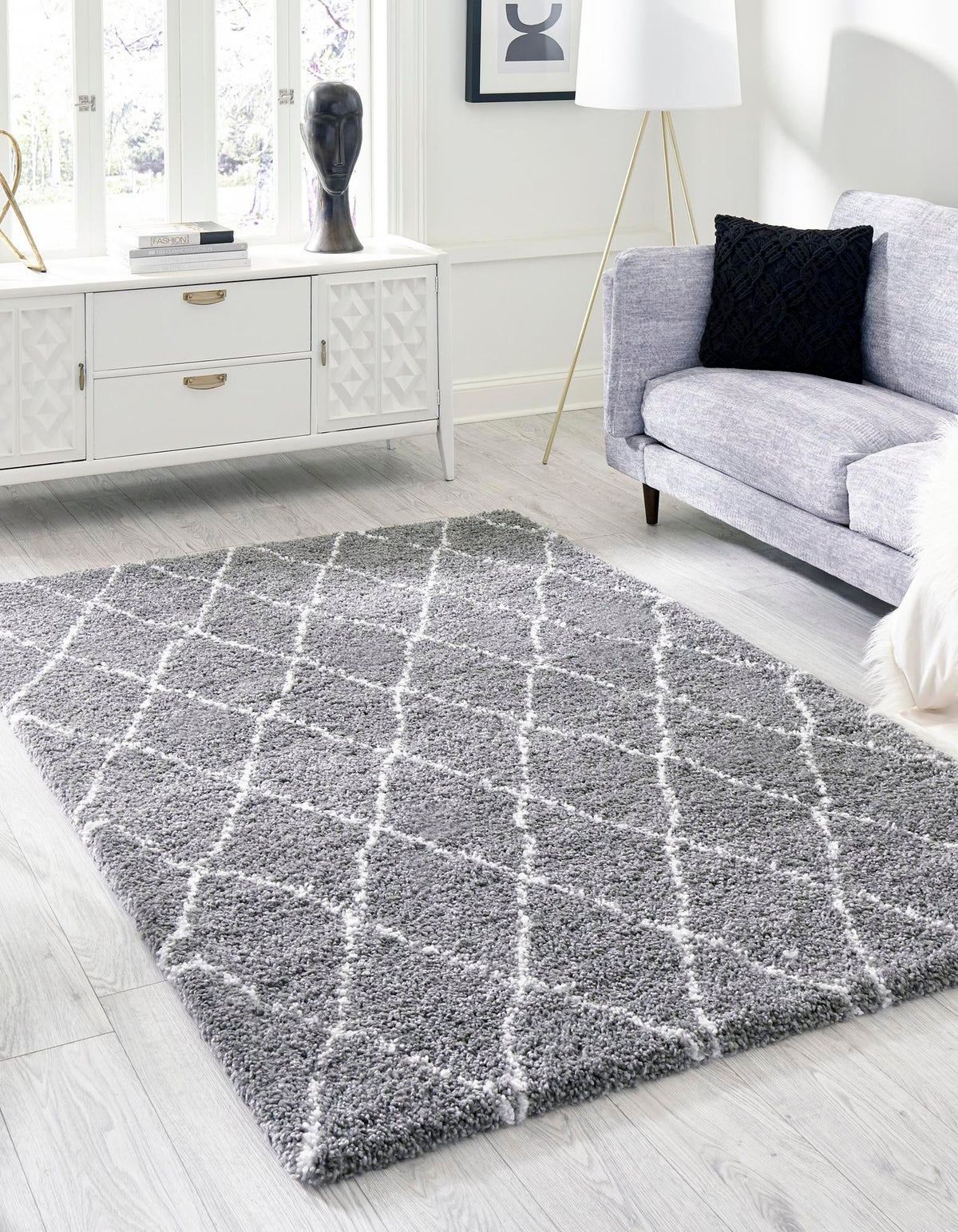 Casablanca Comfort Collection Area Rug -  Tangier Rectangle Gray  lifestyle 7