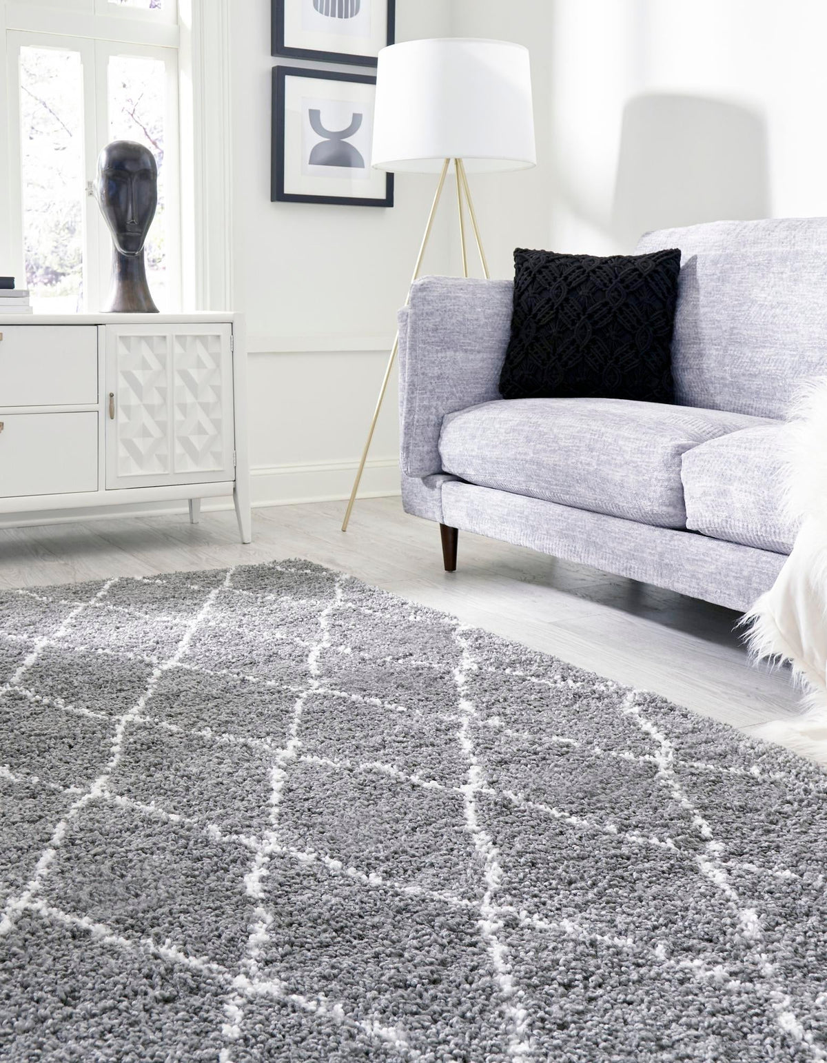 Casablanca Comfort Collection Area Rug -  Tangier Rectangle Gray  lifestyle 13