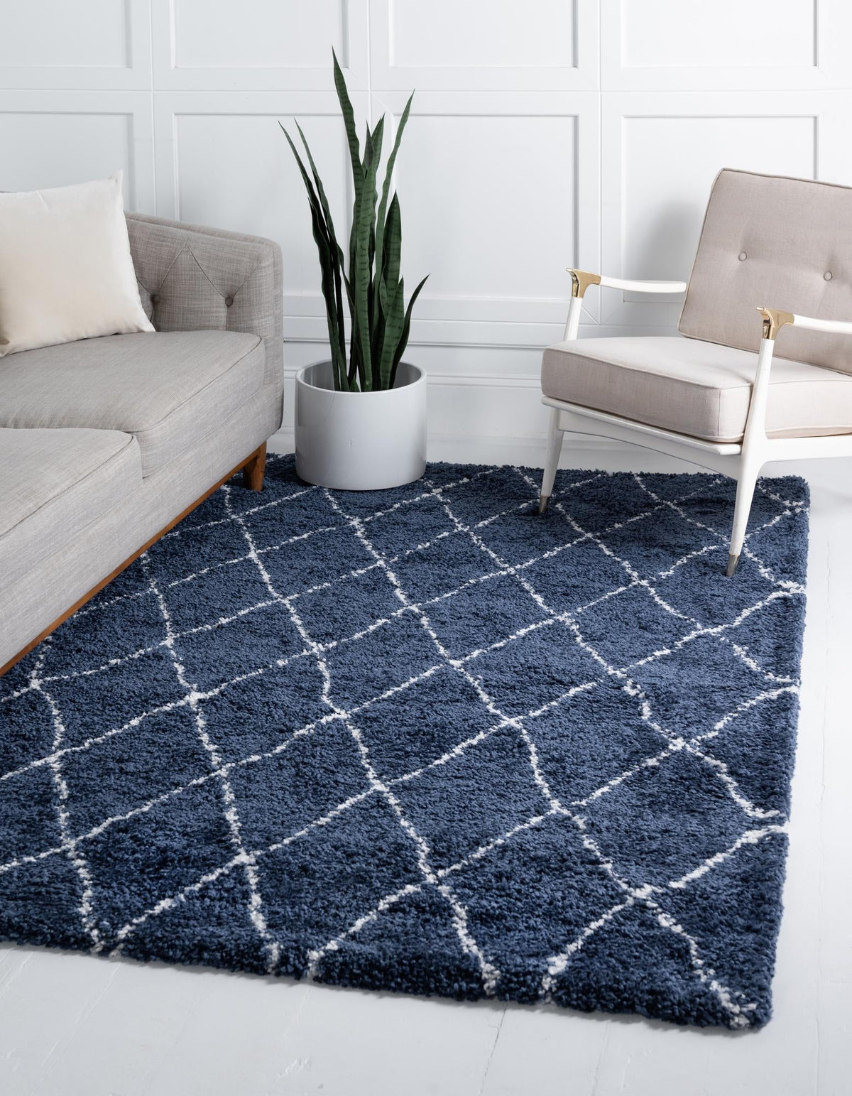 Casablanca Comfort Collection Area Rug -  Tangier Rectangle Navy Blue  lifestyle 6