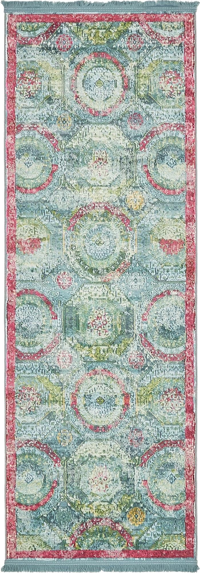 Caribbean Breeze Collection Area Rug -  Lucia Runner Turquoise  lifestyle 77