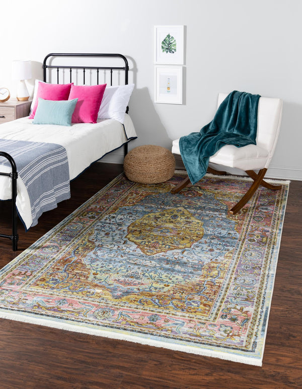 Caribbean Breeze Collection Area Rug -  Vieques Rectangle Light Blue  lifestyle 3