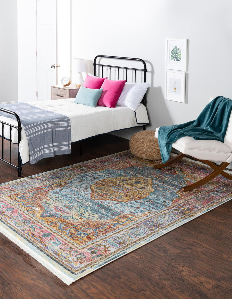 Caribbean Breeze Collection Area Rug -  Vieques Rectangle Light Blue  lifestyle 5