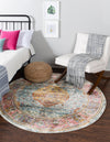 Caribbean Breeze Collection Area Rug -  Vieques Round Light Blue  lifestyle 39