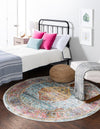 Caribbean Breeze Collection Area Rug -  Vieques Round Light Blue  lifestyle 49
