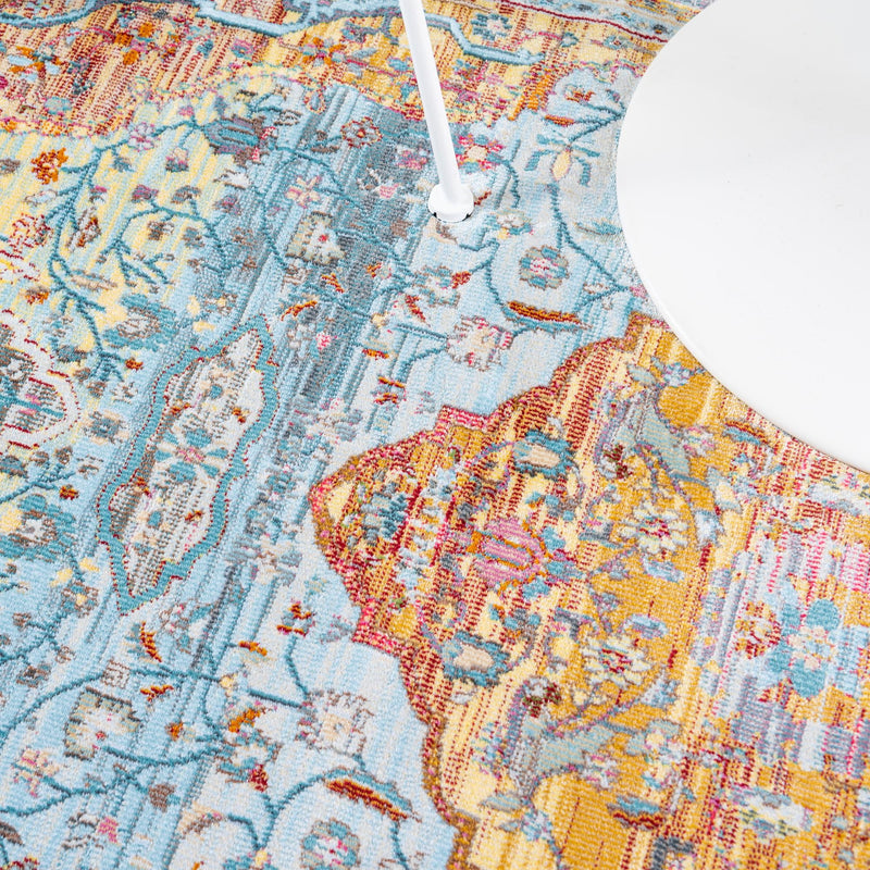 Caribbean Breeze Collection Area Rug -  Vieques Round Light Blue  lifestyle 66