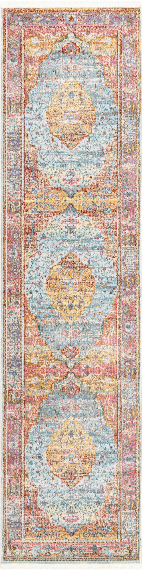 Caribbean Breeze Collection Area Rug -  Vieques Runner Light Blue  lifestyle 30