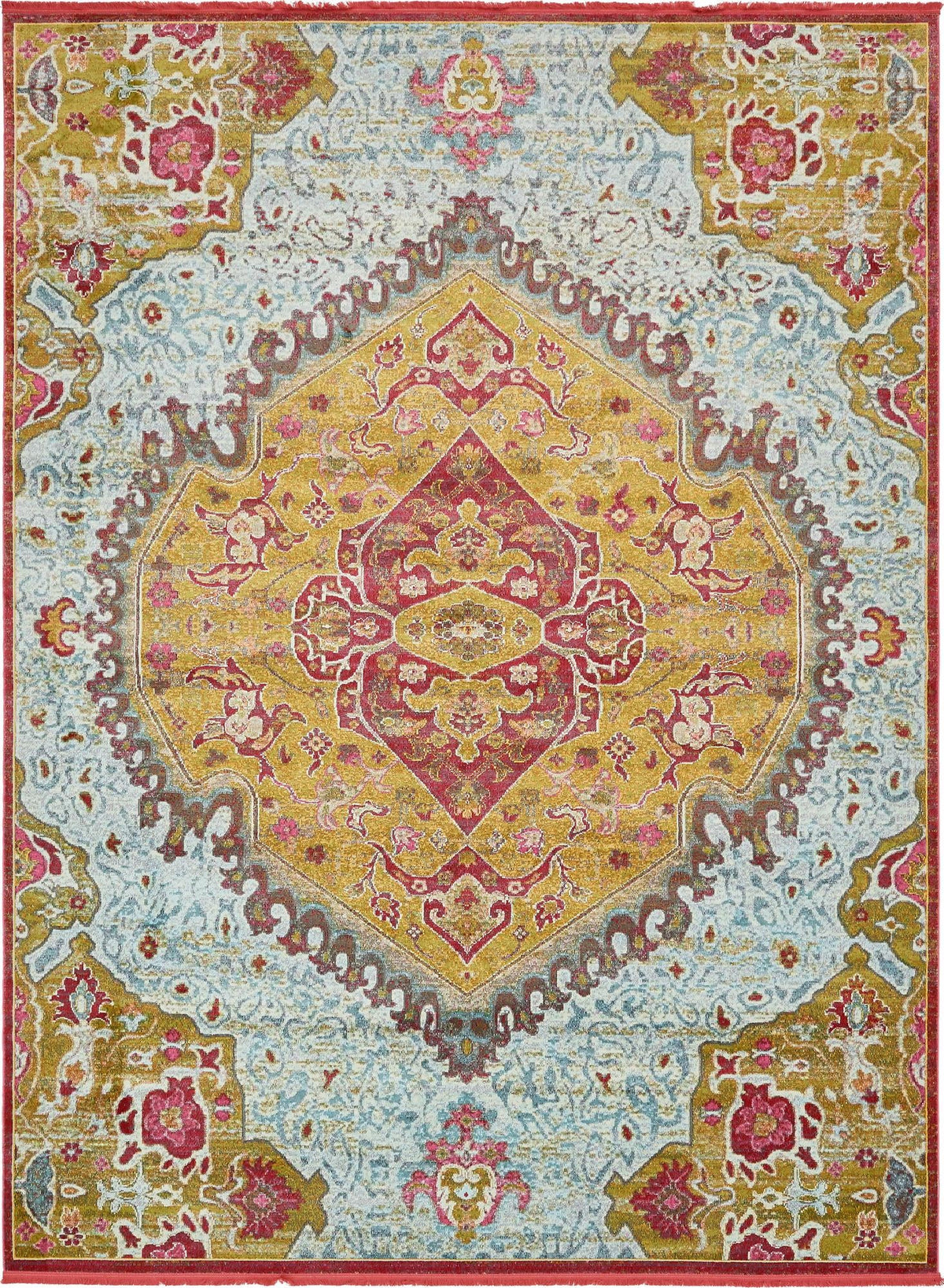 Caribbean Breeze Collection Area Rug -  Zemi Rectangle Gold Main