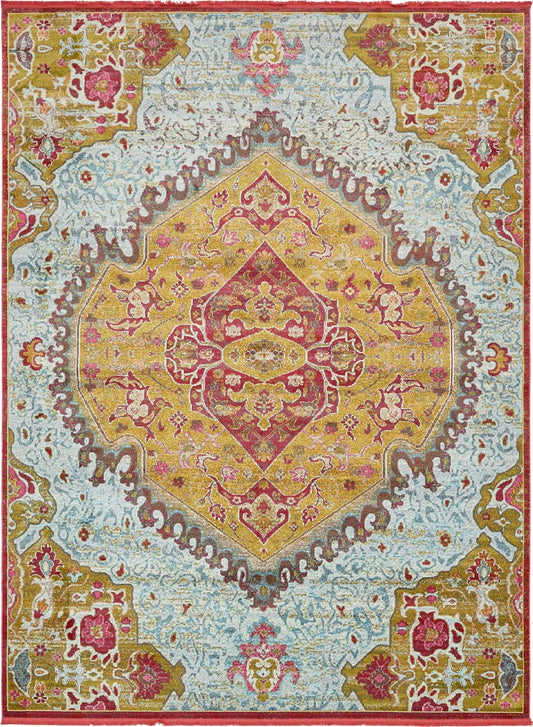 Caribbean Breeze Collection Area Rug -  Zemi Rectangle Gold Main