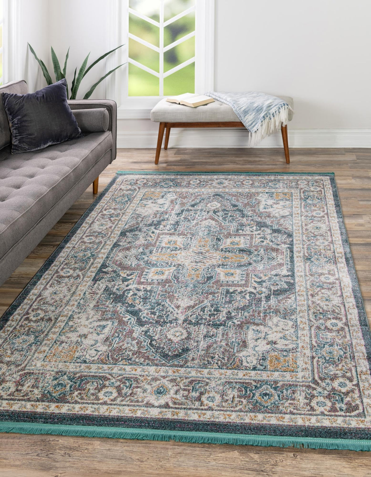 Caribbean Breeze Collection Area Rug -  Andros Rectangle Gray  lifestyle 4
