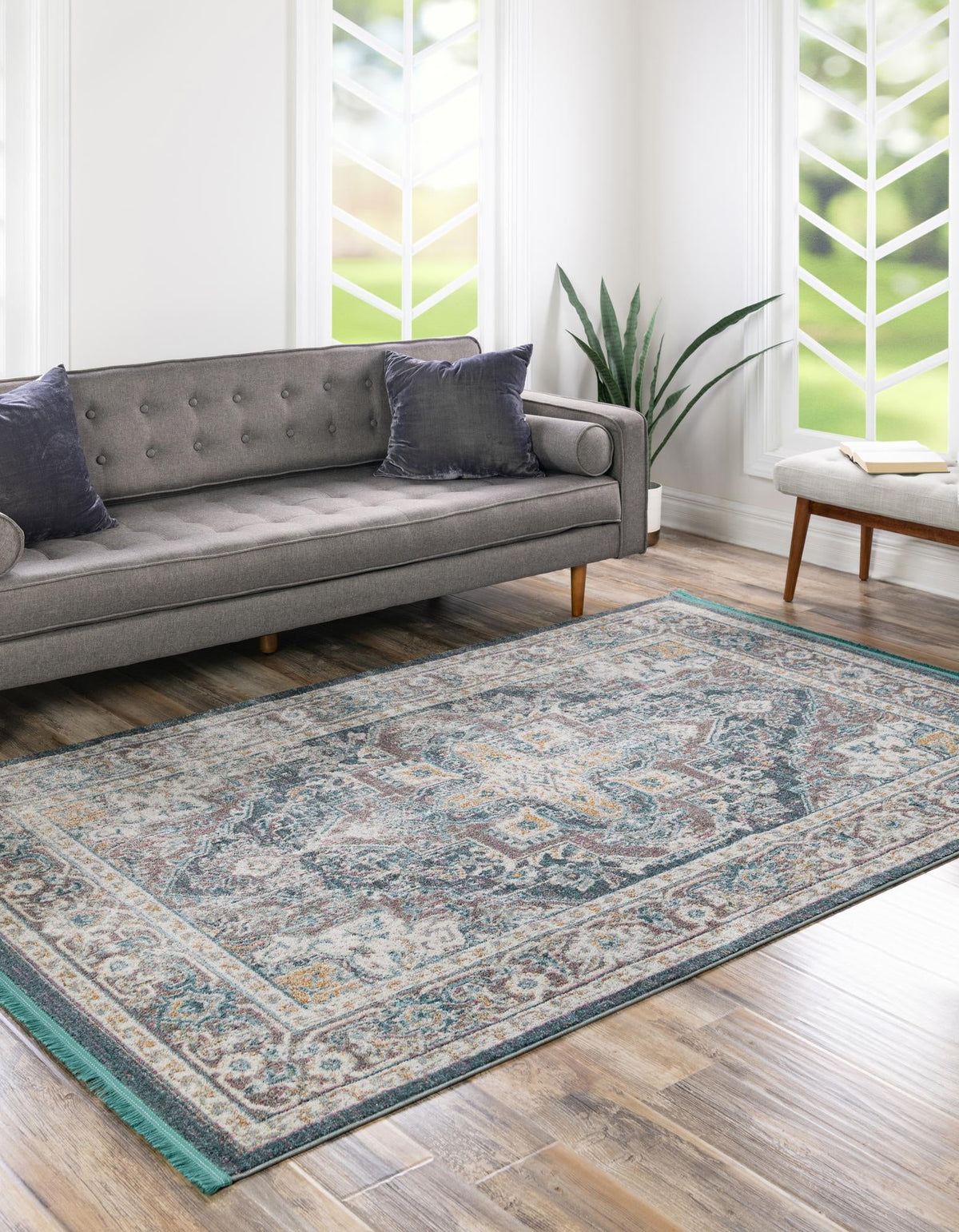 Caribbean Breeze Collection Area Rug -  Andros Rectangle Gray  lifestyle 6