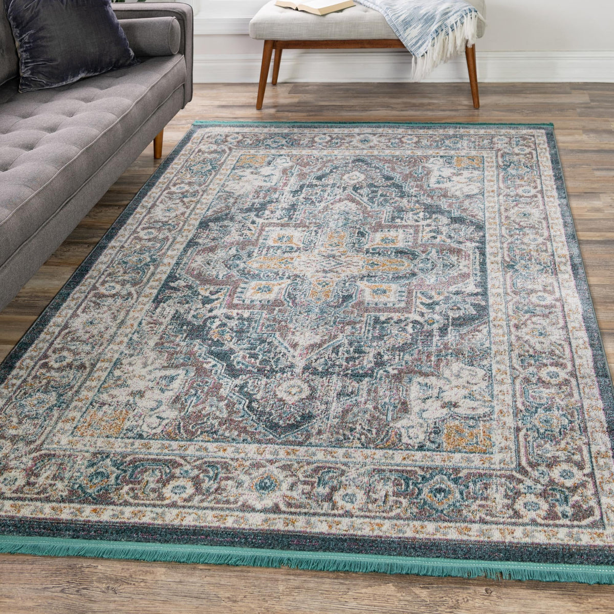 Caribbean Breeze Collection Area Rug -  Andros Rectangle Gray  lifestyle 25