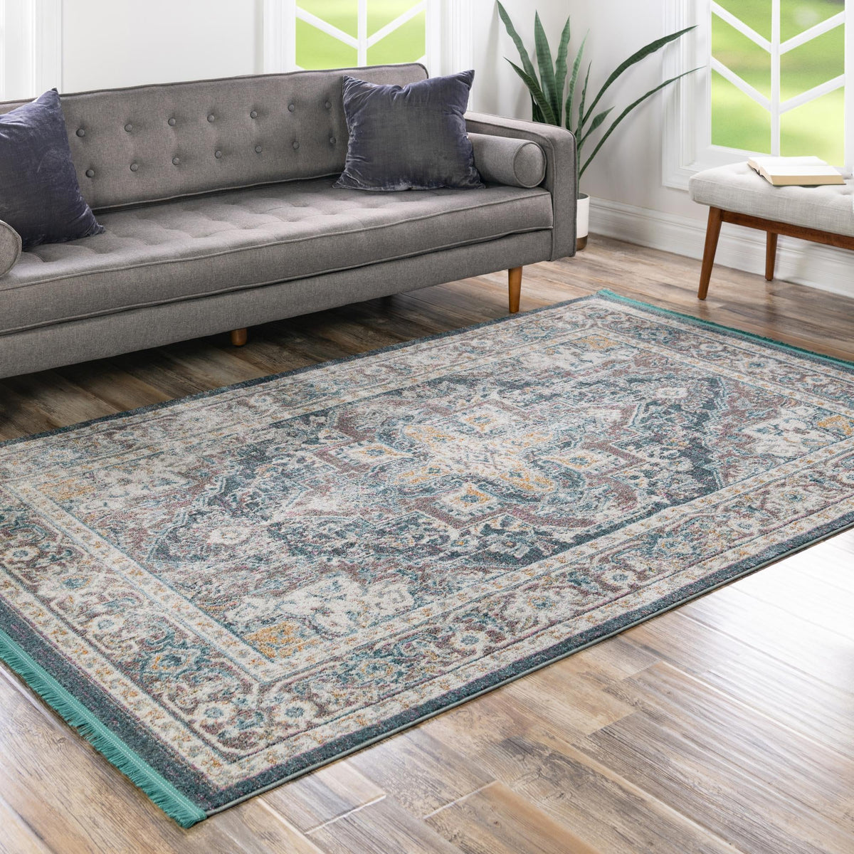 Caribbean Breeze Collection Area Rug -  Andros Rectangle Gray  lifestyle 26