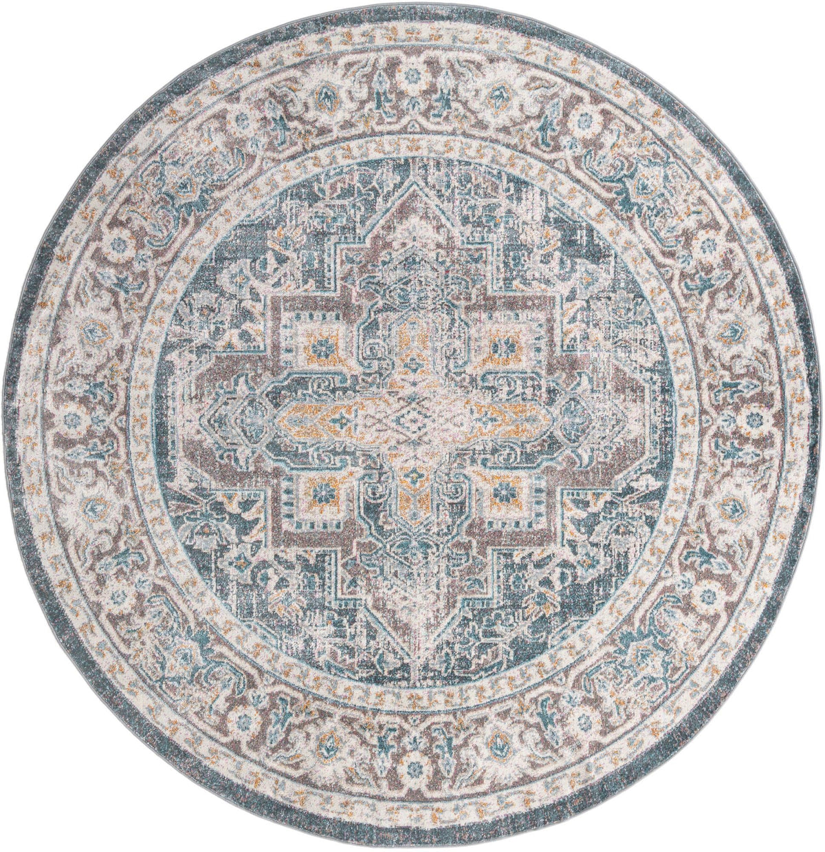 Caribbean Breeze Collection Area Rug -  Andros Round Gray  lifestyle 46