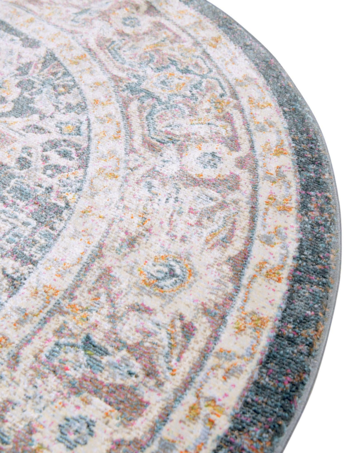 Caribbean Breeze Collection Area Rug -  Andros Round Gray  lifestyle 85