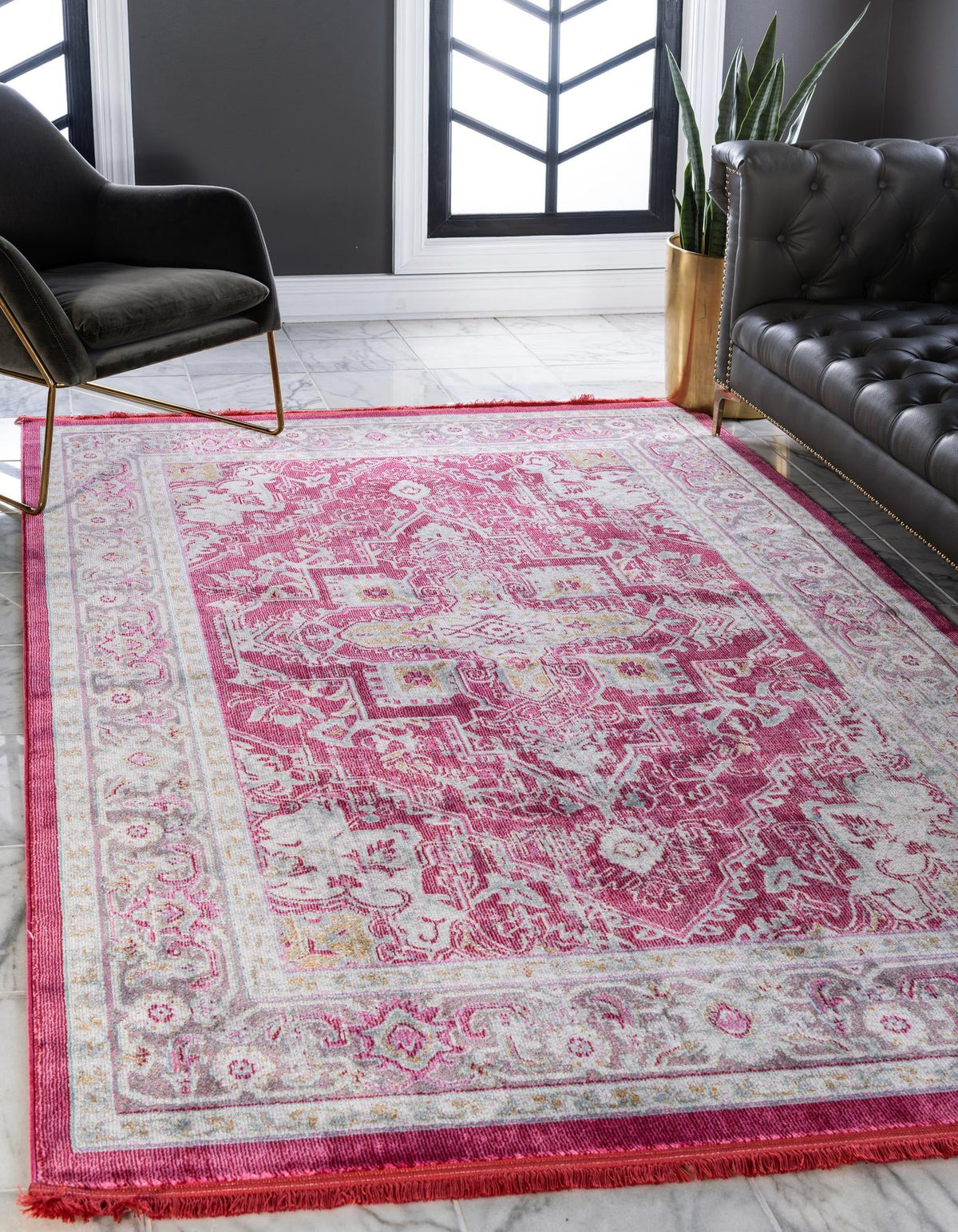 Caribbean Breeze Collection Area Rug -  Andros Rectangle Pink  lifestyle 31