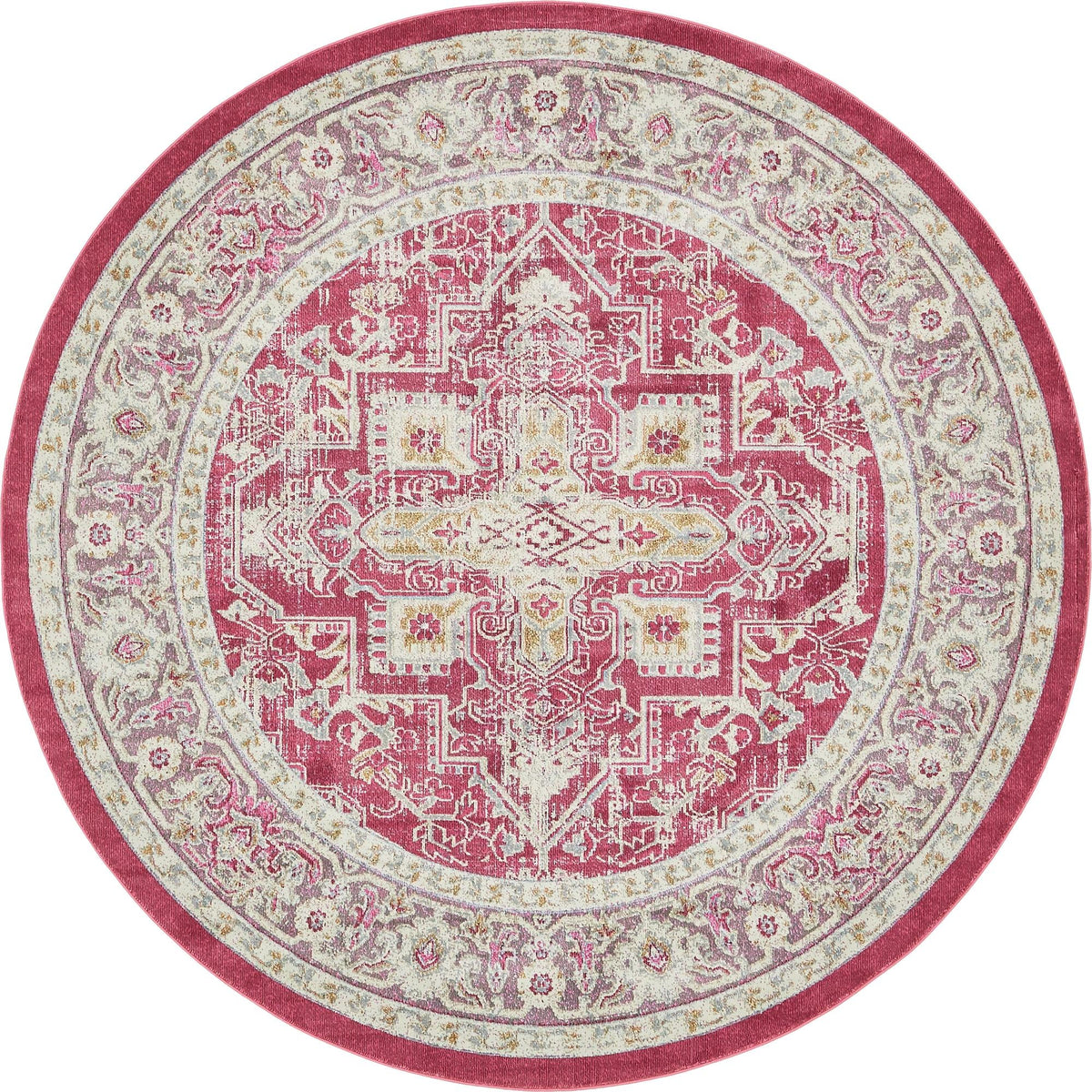 Caribbean Breeze Collection Area Rug -  Andros Round Pink  lifestyle 99