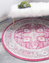 Caribbean Breeze Collection Area Rug -  Andros Round Pink  lifestyle 51